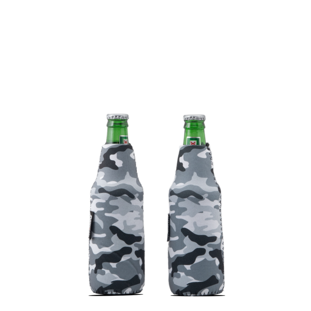 Black & White Camo Beer Bottle Sleeve with Zip